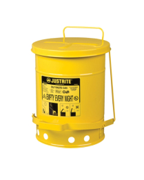 JUSTRITE OILY WASTE CAN,FM APPROVED/UL LISTED,6 U.S. GAL,