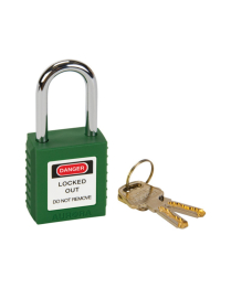 AURORA LOCK FOR LOCKOUTS, SAFETY PADLOCK, 1-1/2", GREEN, KD