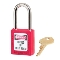 410RED MASTERLOCK LOCKOUT PADLOCK KEYED DIFFERENT