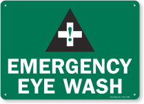WBB0014000 EYE WASH SIGN 14"WX10"H, SEMI-RIGID PLASTIC