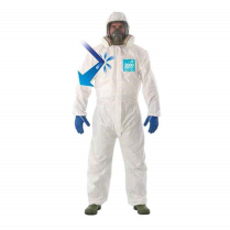 WH18-B-92-111-04/L ANSELL WHITE DISPOSABLE COVERALL SZ:LAR