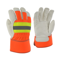 GANKA 24-78-FO HI VIZ WORK GLOVE,RUBBERIZED CUFF,FOAM LINING