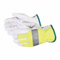 378GAHVB DRIVER GLOVE, HI VIS YELLOW BACK W/SILVER STRIPE, M