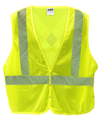 AGO HV-0A2 HI-VIZ YELLOW ARC/FR MESH VEST,TEAR AWAY,SIZE 4XL