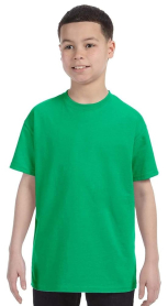 5000B GILDAN YOUTH COTTON TEE GREEN MED