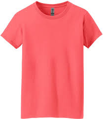 5000L GILDAN WOMENS COTTON TEE CORAL SMALL