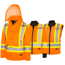 5020BBW PIONEER WOMENS 7IN1 HI VIS JACKET ORANGE LARGE