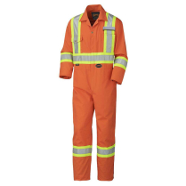 5513 POLY/COTTON HI-VIZ INDUSTIRAL COVERALL,ORANGE,48
