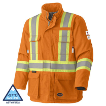 5533 QUILTED FR SAFETY PARKA,ORANGE - STARTECH FR TAPE, 3XL