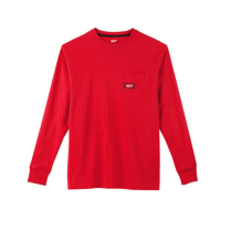MILWAUKEE 601 LONG SLEEVE POCKET T-SHIRT RED MEDIUM