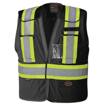 PIONEER 6933 HI VIS MESH SAFETY VEST BLACK L/XL
