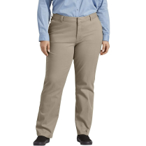 DICKIES W STRAIGHT FIT STRETCH TWILL PANT ,SIZE 10 , KHAKI