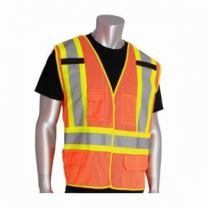 VEST SAF L HI-VIZ ORN POLYEST MESH 28IN