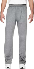 SF74R OPEN BOTTOM SWEAT PANTS WITH POCKET HEATHER XL