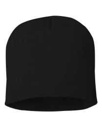 SP08, Sportsman - 8" Knit Beanie, BLK, EMB