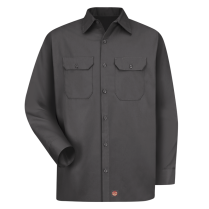 ST52CH, MNS LS TWILL WORKSHIRT, CHARCOAL, XL, EMB