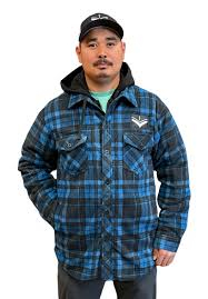 TOUGHDUCK WS16 SHERPA LINED FLEECE JAC-SHIRT BLUE XL