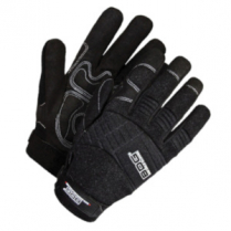 GLOVES L SPANDEX SYNTH LTHR BK MECHANIC