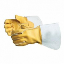 GLOVES WELDING L GR COWHIDE LTHR