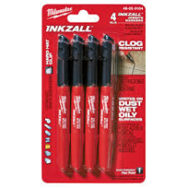 MILWAUKEE 48-22-3164 4PK BLACK UFP PENS