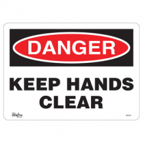 SGL674, "Keep Hands Clear" Sign, 10" x 14", Vinyl, English