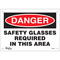 "SAFETY GLASSES REQUIRED" SIGN