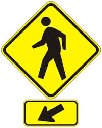 WC-7 PED AHEAD SIGNAGE 75X75 (4PC)/ ARROWS TABS (2PC)