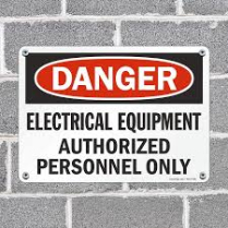 SJ554, "Electrical Equipment" Sign, 10" x 14", Plastic, Engl