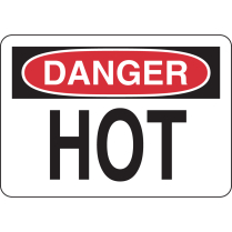 DANGER HOT , 4" W x 7" H, English