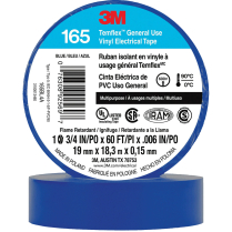 3M 165BL4A TEMFLEX VINYL ELECTRICAL TAPE  3/4" X 60' BLUE