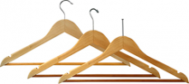 Mens Wooden Hangers, Open Hook, Natural Color