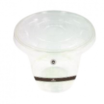 Emerald Pla Flat Cold Cuplid W/ C-Hole,Compostable