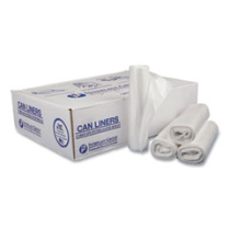 Draw-Tuff Can Liners, Drawstring, 12 gal, White, 12 rolls/ca