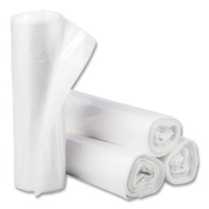 High-Density Liners, 30 gal, 10 mic, Clear, 25 bags/roll