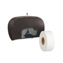 CW Pro Twin Jumbo Roll Toilet Paper Disp BK