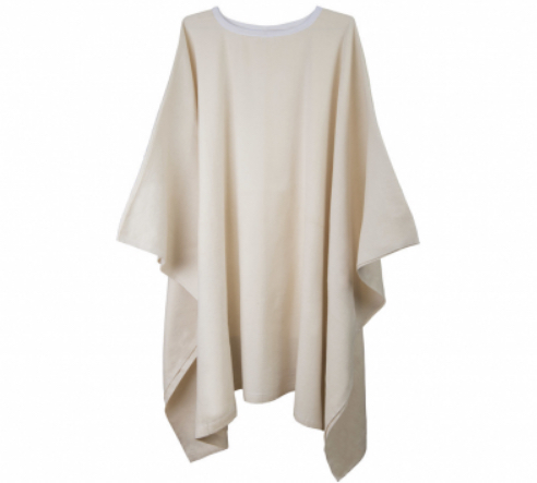 Poncho Unbleached/Natural (Beige) Bath Blanket