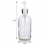 Bottle Boston Round Clear 8 Oz With Silver Pump