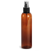 Bottle Cosmo Round Amber 8 Oz With Black Sprayer