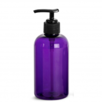 Bottle Boston Round Purple 8 Oz With Black Pump