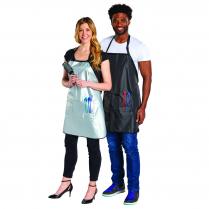 Apron Reversible Nylon Black/Silver  Tie String Waist