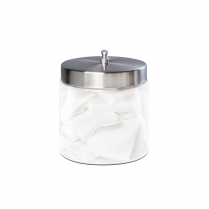 Jar Glass Sundry W/ Stainless Steel Lid 3"D X 3"H