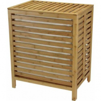 Hamper Bamboo Open Slat W/Removable Bag (Natural)