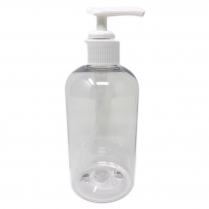 Bottle Boston Round Clear 8 Oz With White Pump