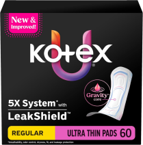 Kotex Ultra Thin Pad Regular 60/Pk