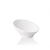 FOH Bowl White Porcelain Slanted 5"Dia Holds 2Oz