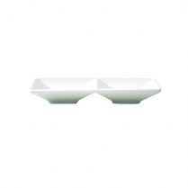 FOH White Porcelain Two Compartment Dish Kyoto