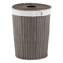 Hamper Grey Round Hamper 16 1/4"D X 20 1/2" H
