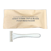 Tess Wheat Straw Triple Blade Pivot Head Razor