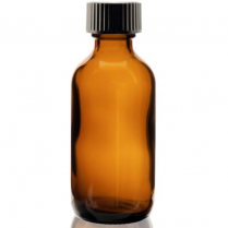 Bottle Amber With Black Cap