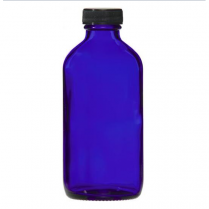 Bottle Cobalt Glass W/Lid